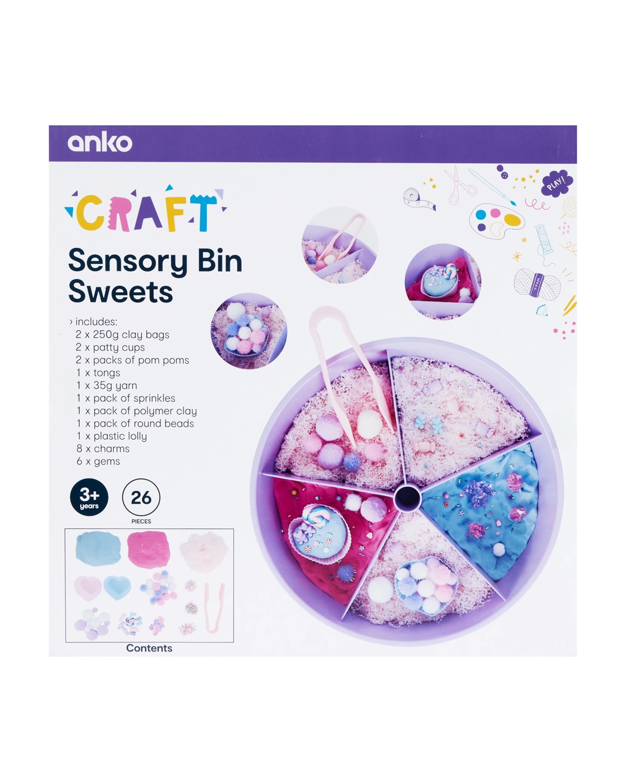 Anko 26 Piece Sensory Bin - Sweets 2 of 2