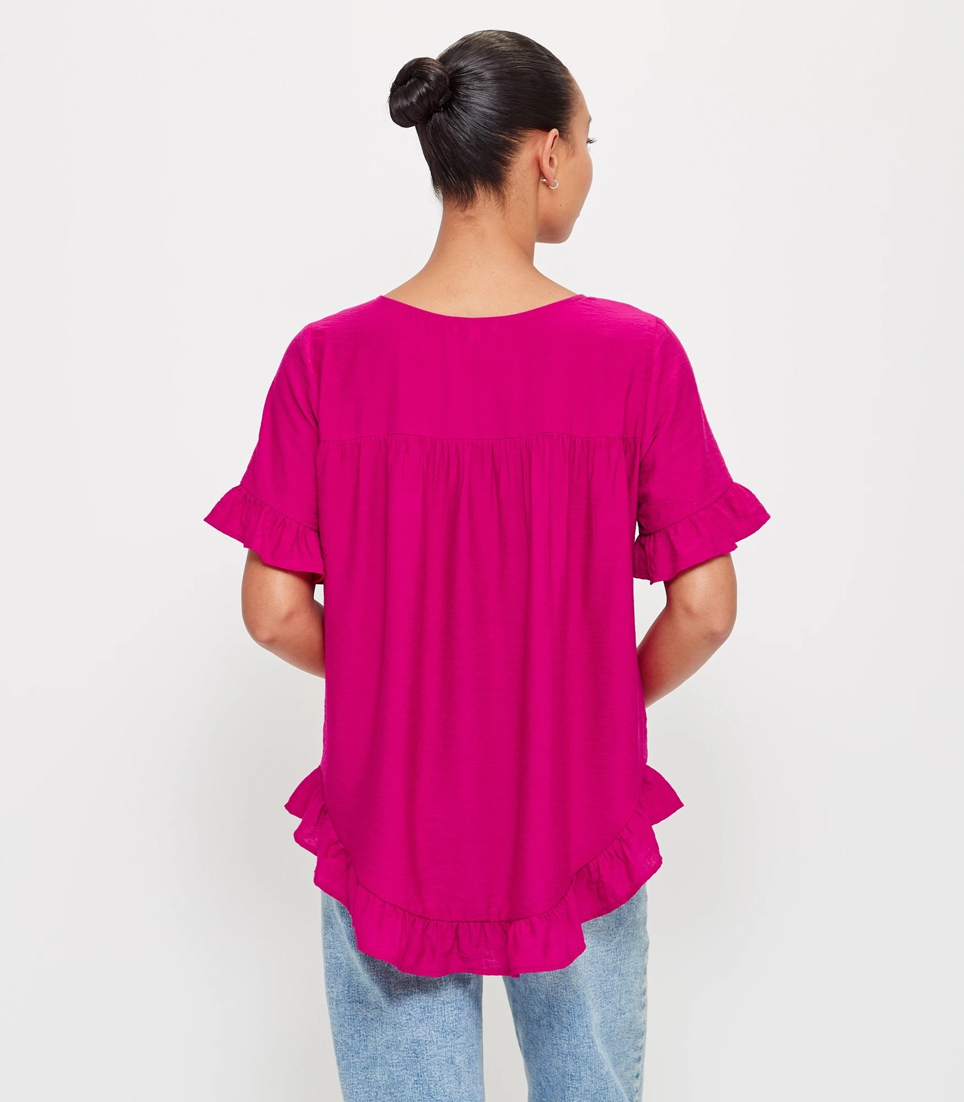 Viscose Frill Hem Ruffle Top | Target Australia