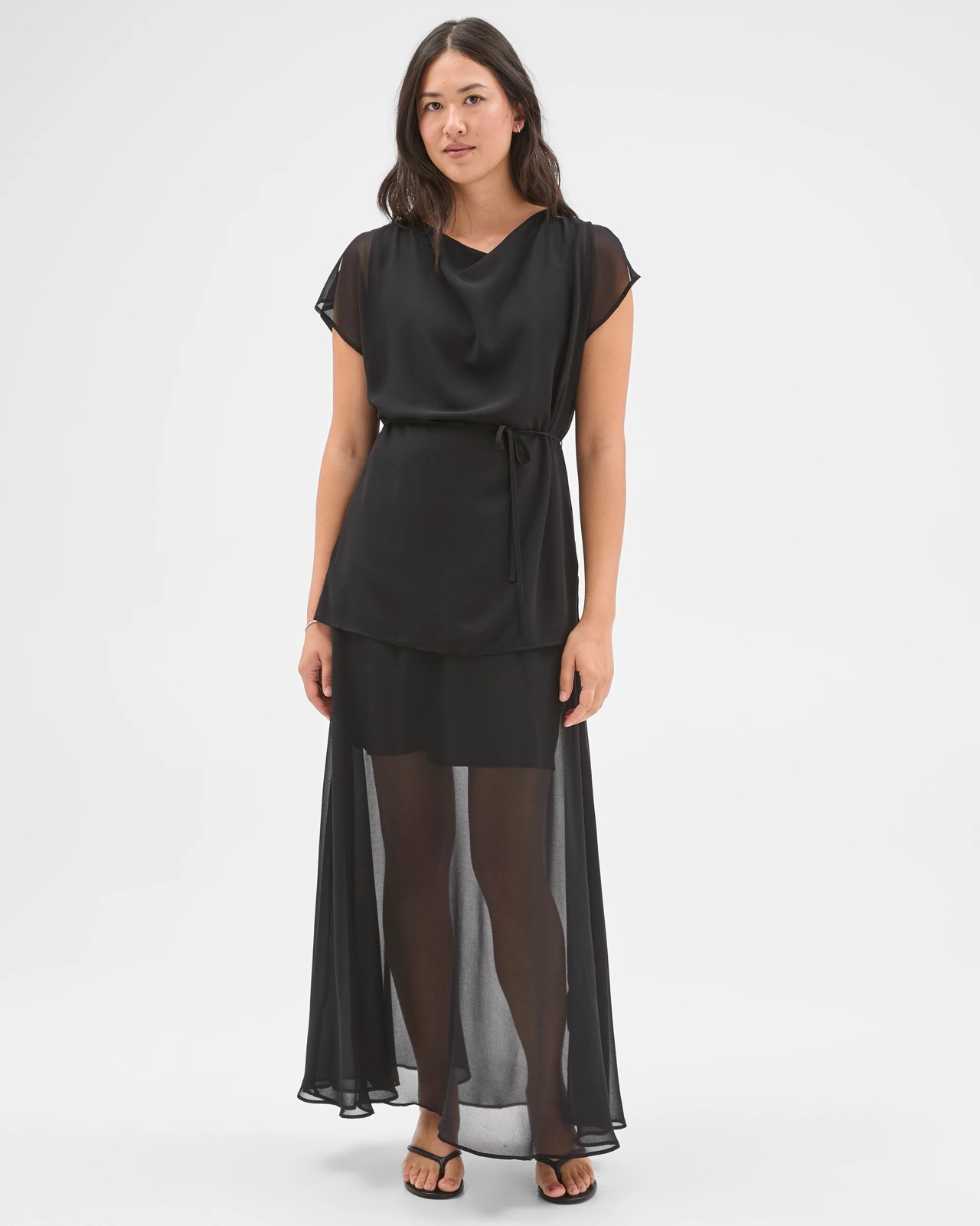 Preview Sheer Maxi Skirt - Black 2 of 6