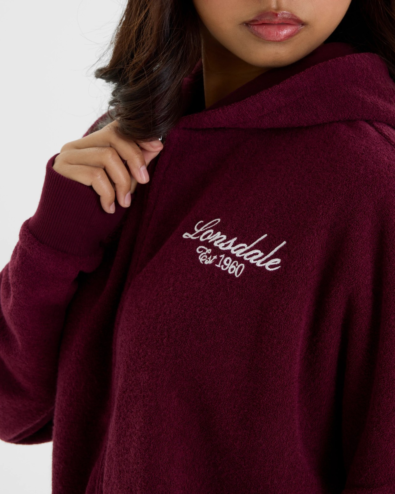 Lonsdale London Bouclé Boxy Zip Thru Sweat 5 of 6