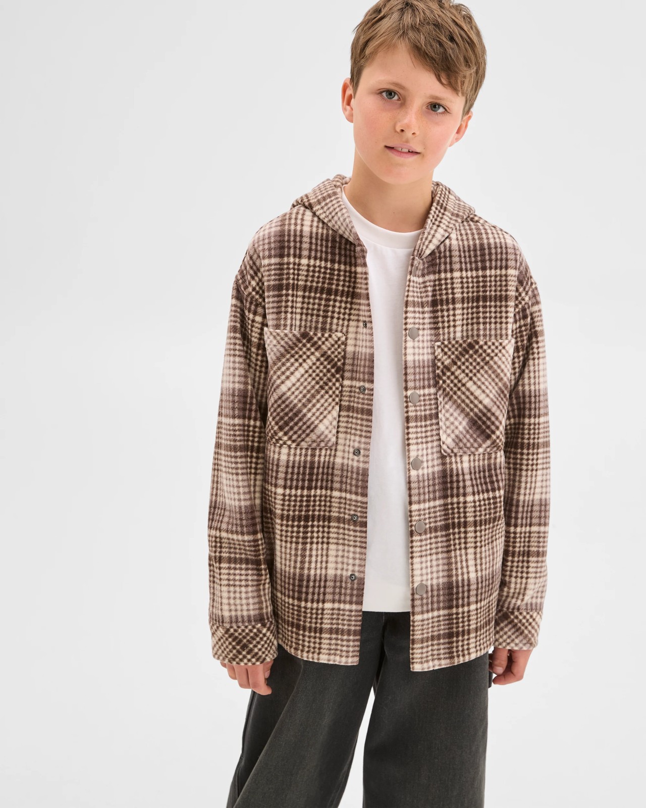 Polar Fleece Long Sleeve Hooded Shirt - Whitecap Grey 3 of 5