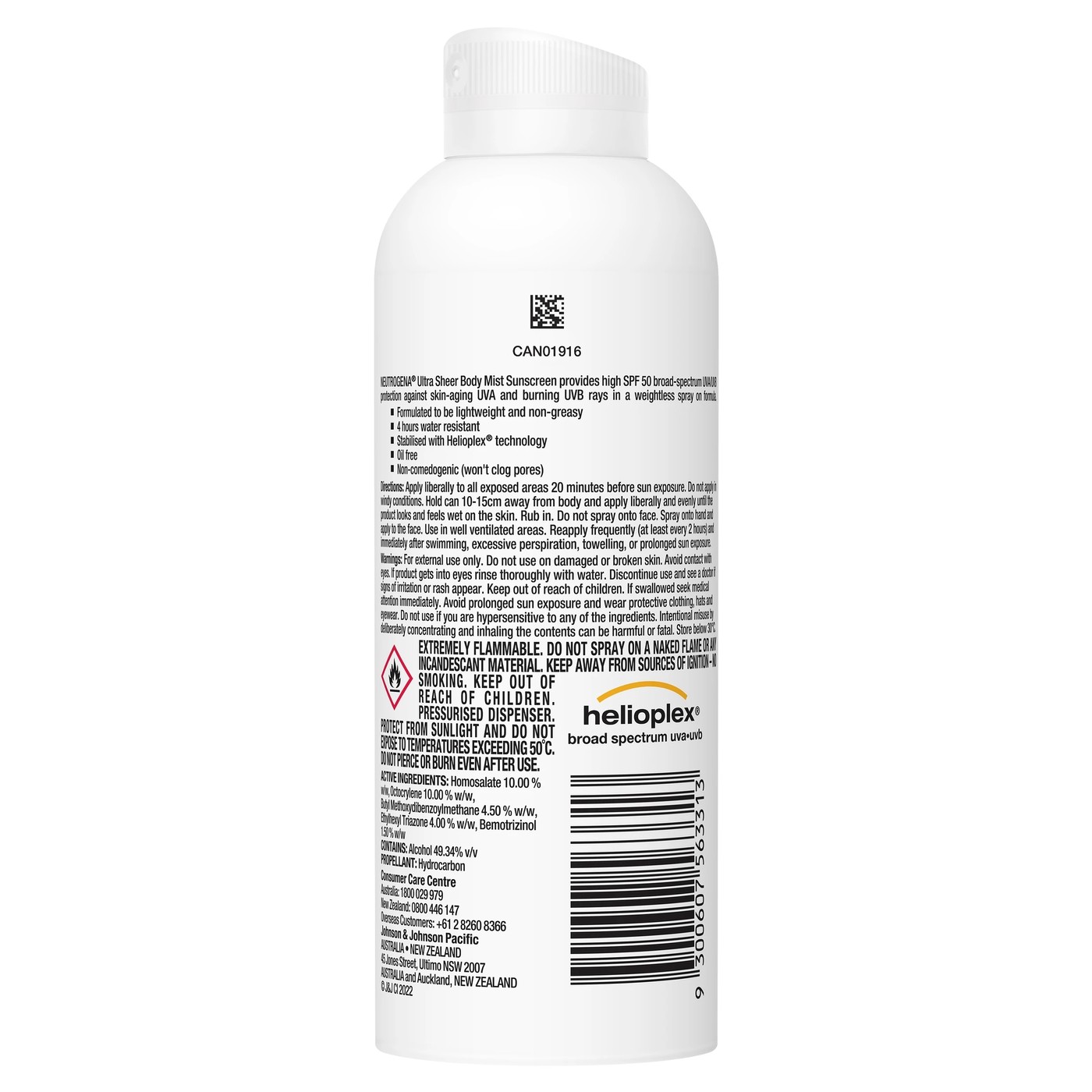 Neutrogena Ultra Sheer Body SPF 50 Mist Sunscreen Spray 140g 2 of 5