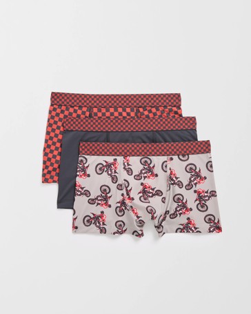 Maxx 3 Pack Older Boys Hang Trunks