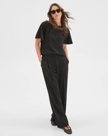 Preview Short Flutter Sleeve Textured Blouse