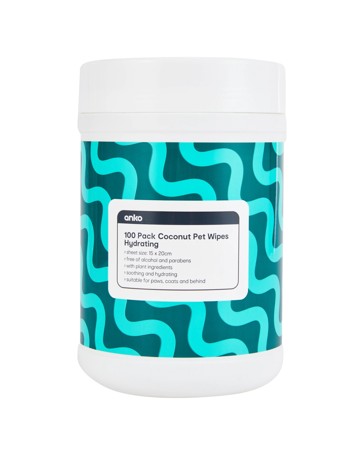 Anko 100 Pack Coconut Pet Wipes (Hydrating)