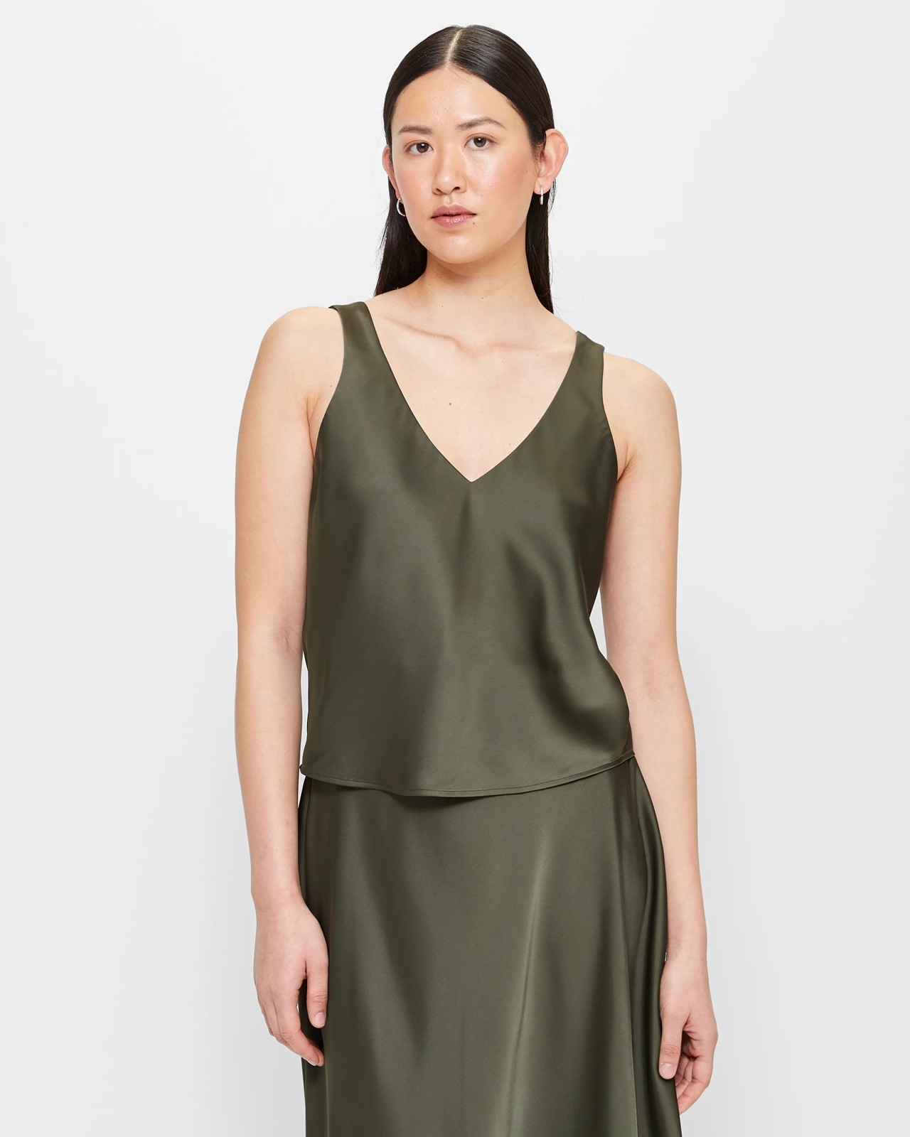 Satin V-Neck Slip Dress - Preview