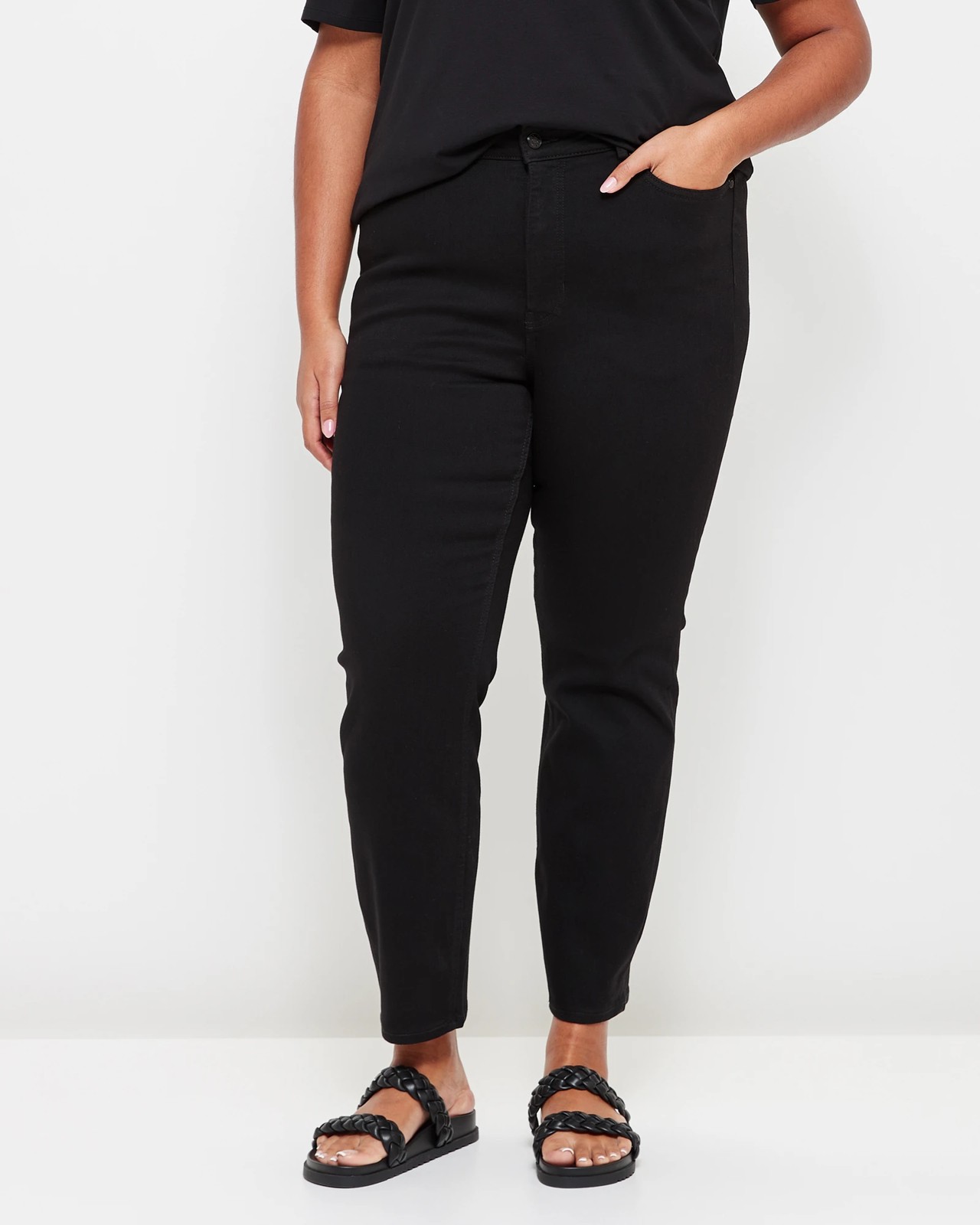 Curve Straight Regular Length Denim Jeans | Target Australia