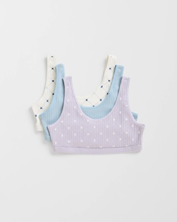 Maxx Australian Cotton 3 Pack Older Girls Scoop Hang Crop Top