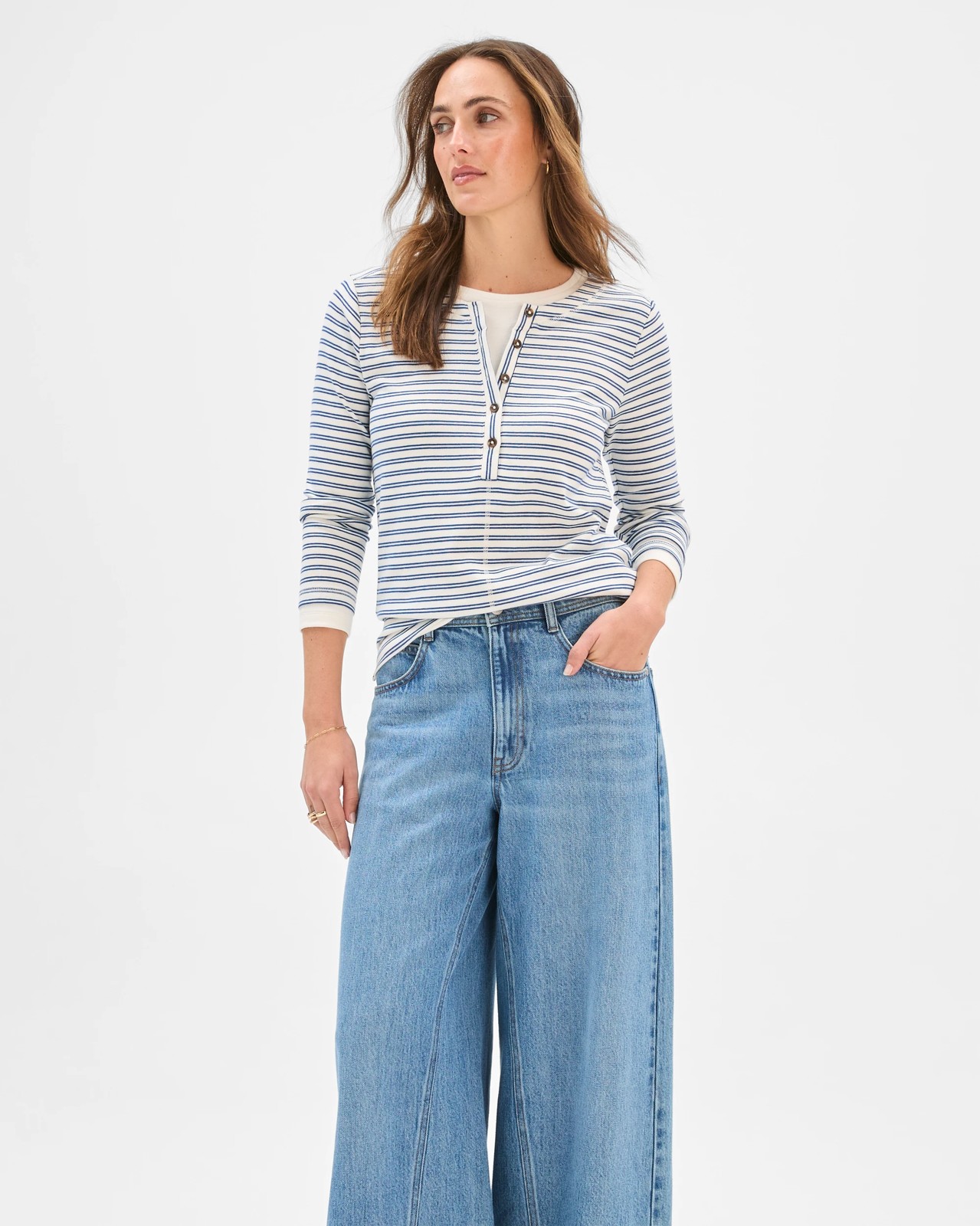 Soft Touch Henley Double Layer T-Shirt 2 of 6