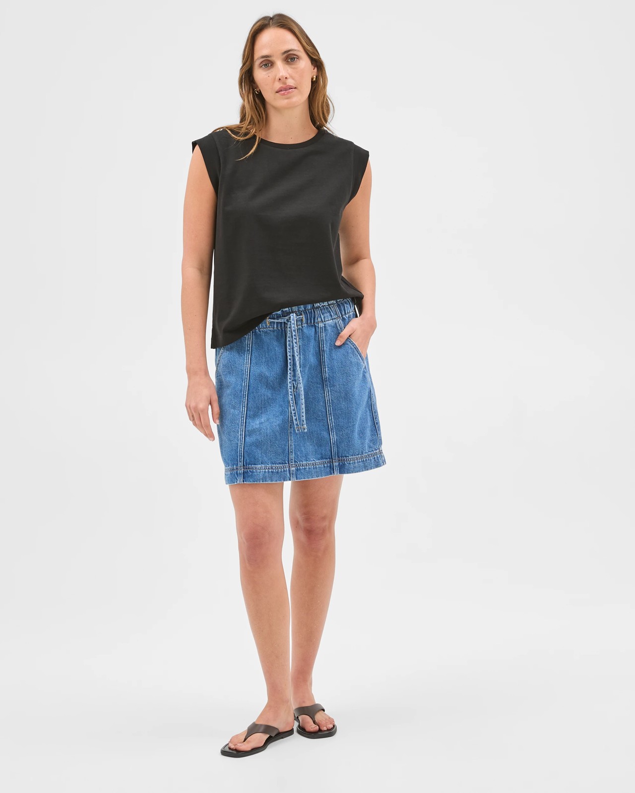Pull On Denim Mini Skirt 2 of 5