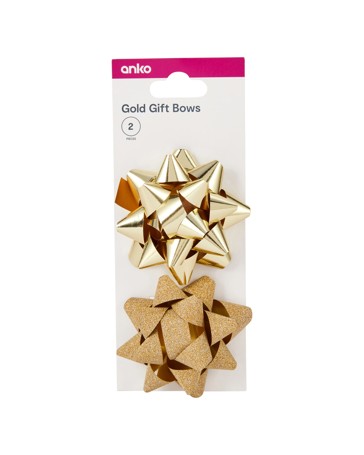 2 Piece Gift Bows, Gold Look - Anko