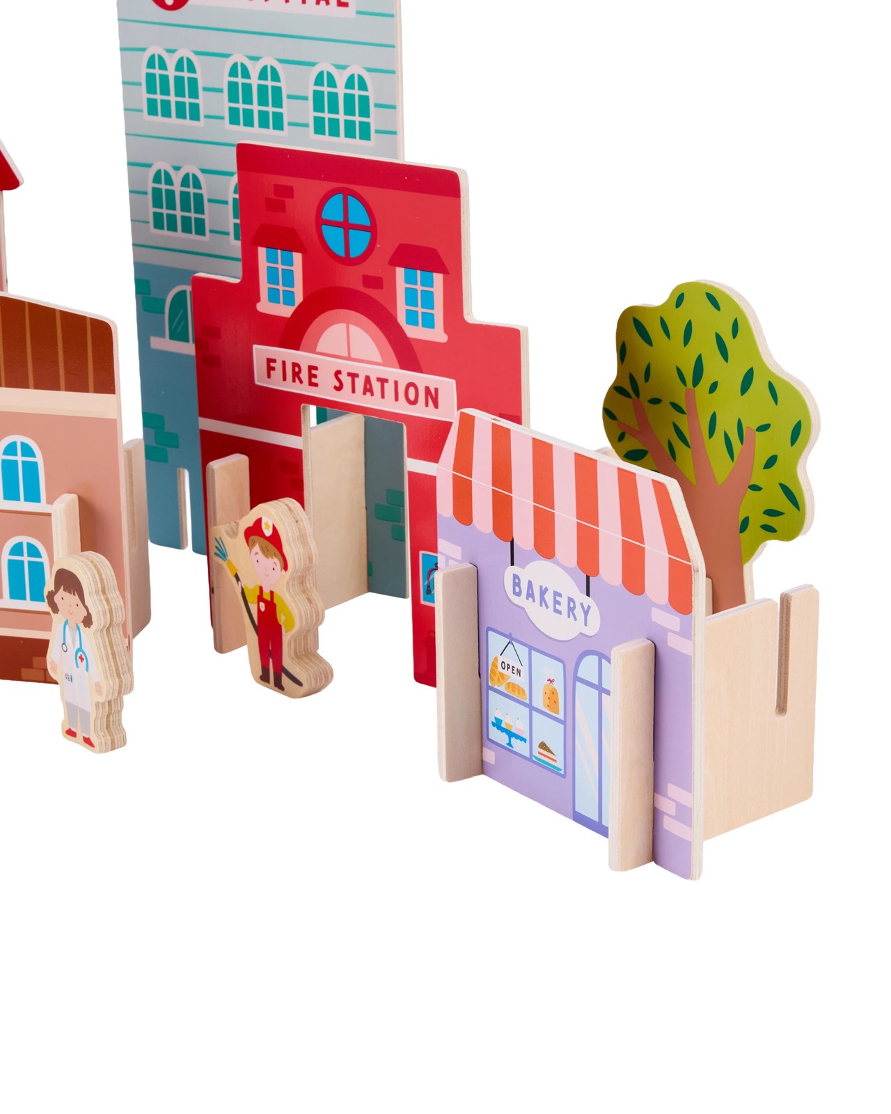 Anko 33 Piece Wooden Town Playset 3 of 6