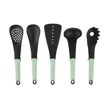 Nylon Utensils with Soft Touch Handles, Set of 5  - Anko