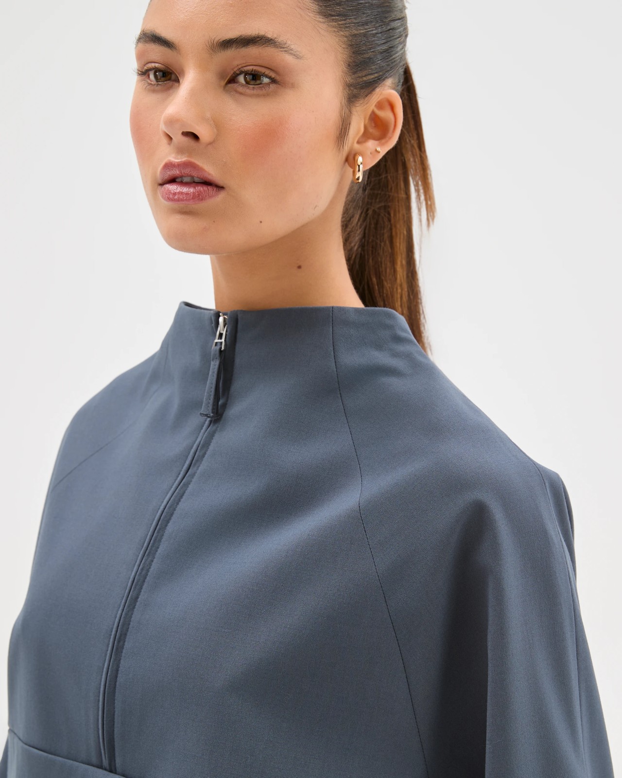 Lily Loves Tailored 1/4 Zip Jacket - Steel Grey 6 of 6