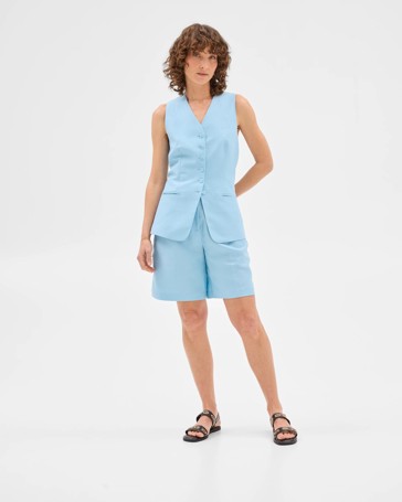 Linen/Tencel Blend Bermuda Shorts - Preview