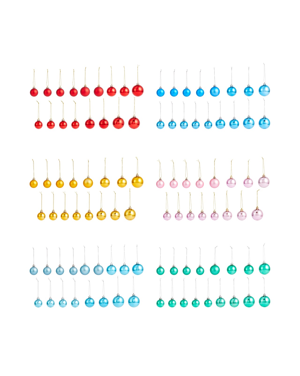 Anko 100 Pack Brights Baubles 2 of 5