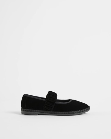 Velvet Mary Jane Ballet Flats - Suzette