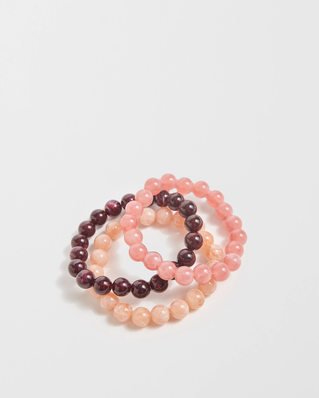 3 Pack Essential Bead Stretch Bracelets - Pink 2 of 2