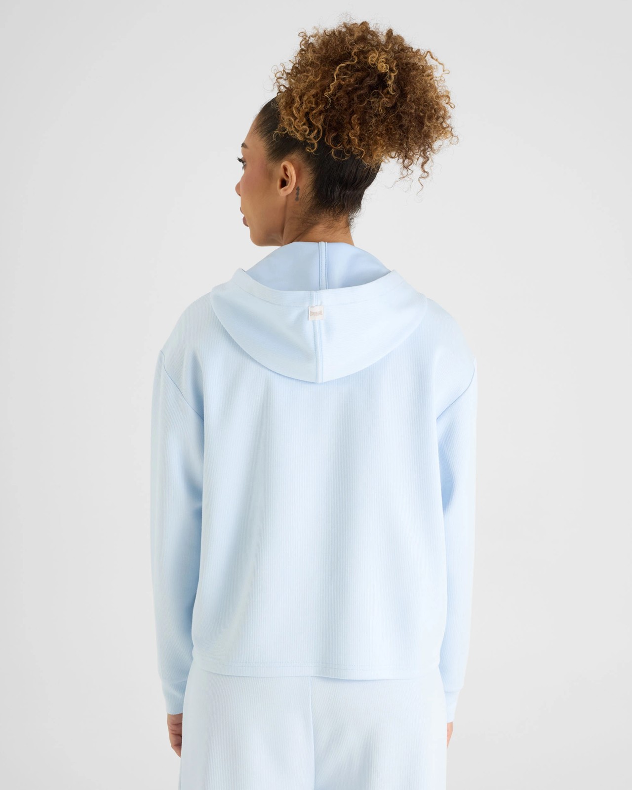 Lonsdale London Zip Through Rib Hooded Jumper - Light Blue 2 of 5