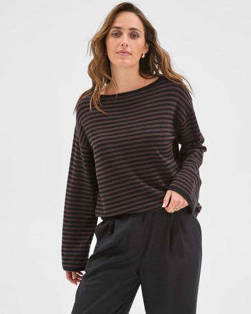 Preview Boat Neck Wide Sleeve Knit Jumper