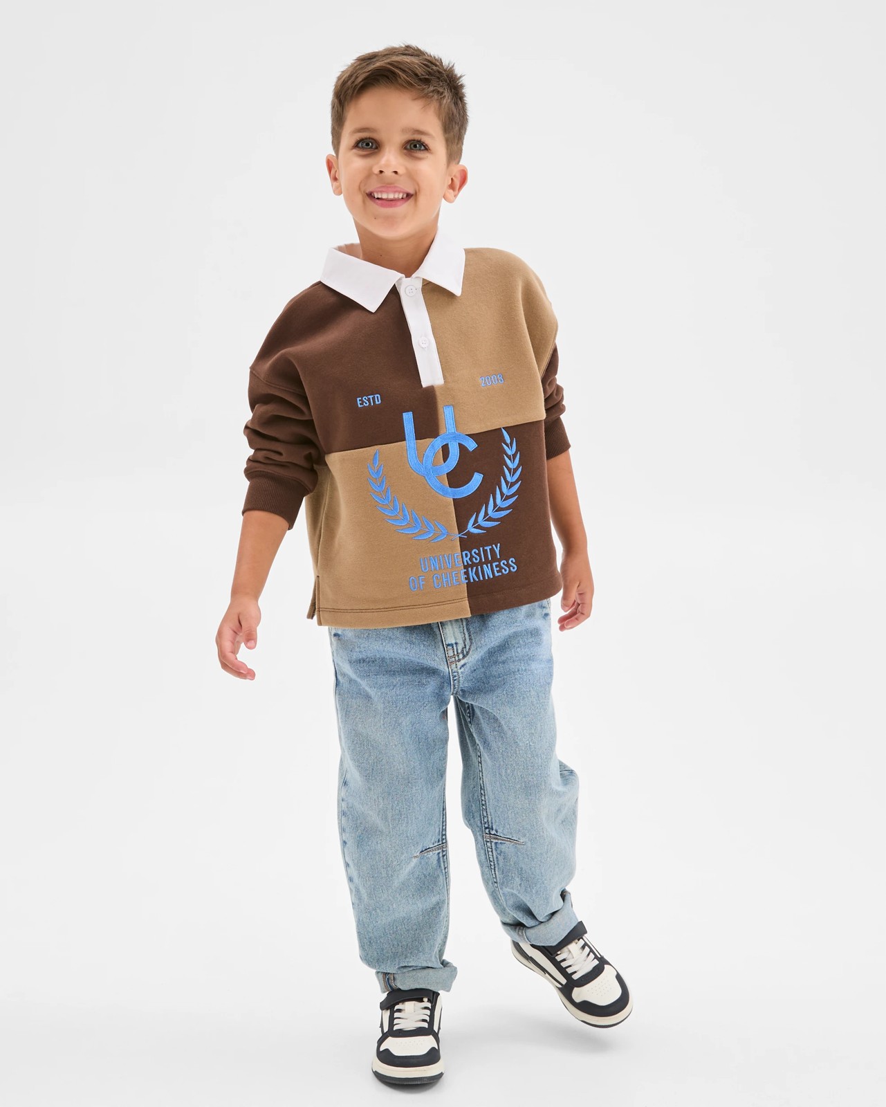 Australian Cotton Blend Heavyweight Oversized Rugby Jumper - Brown 3 of 6