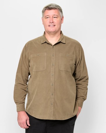 Plus Size Long Sleeve Cord Shirt