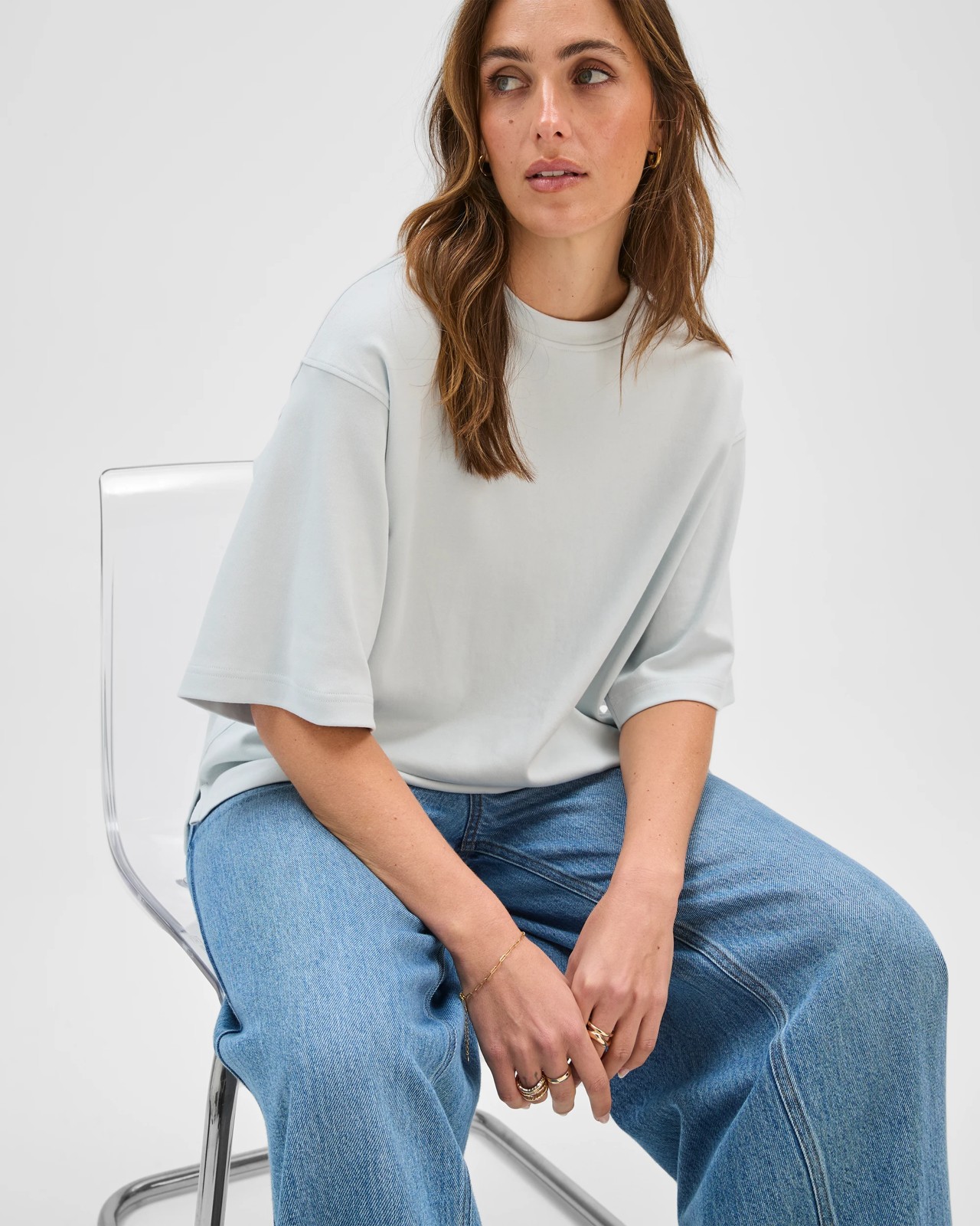Australian Cotton Heavyweight Boxy T-Shirt - Glacier 5 of 6