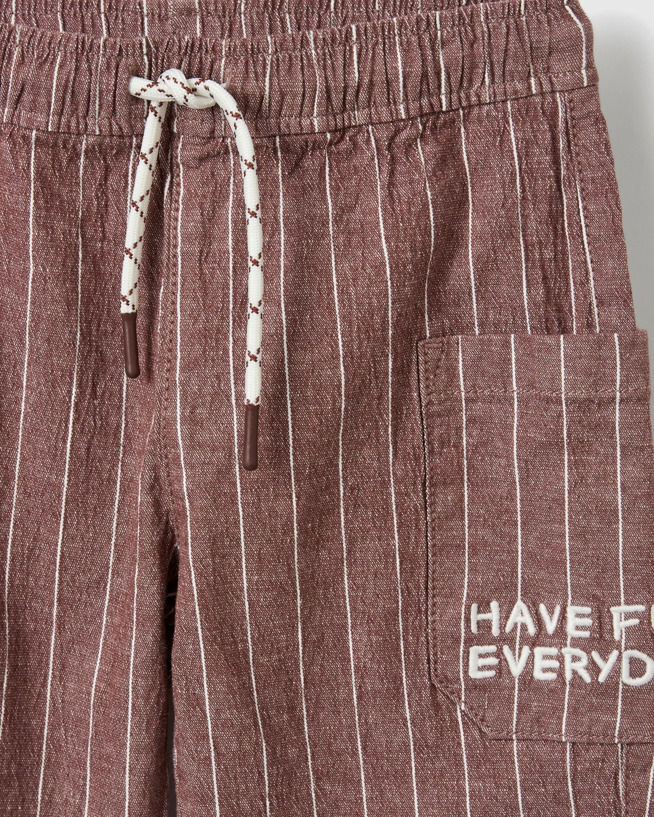 Cotton Rich Lightweight Pull On Balloon Leg Pants - Brown 2 of 2