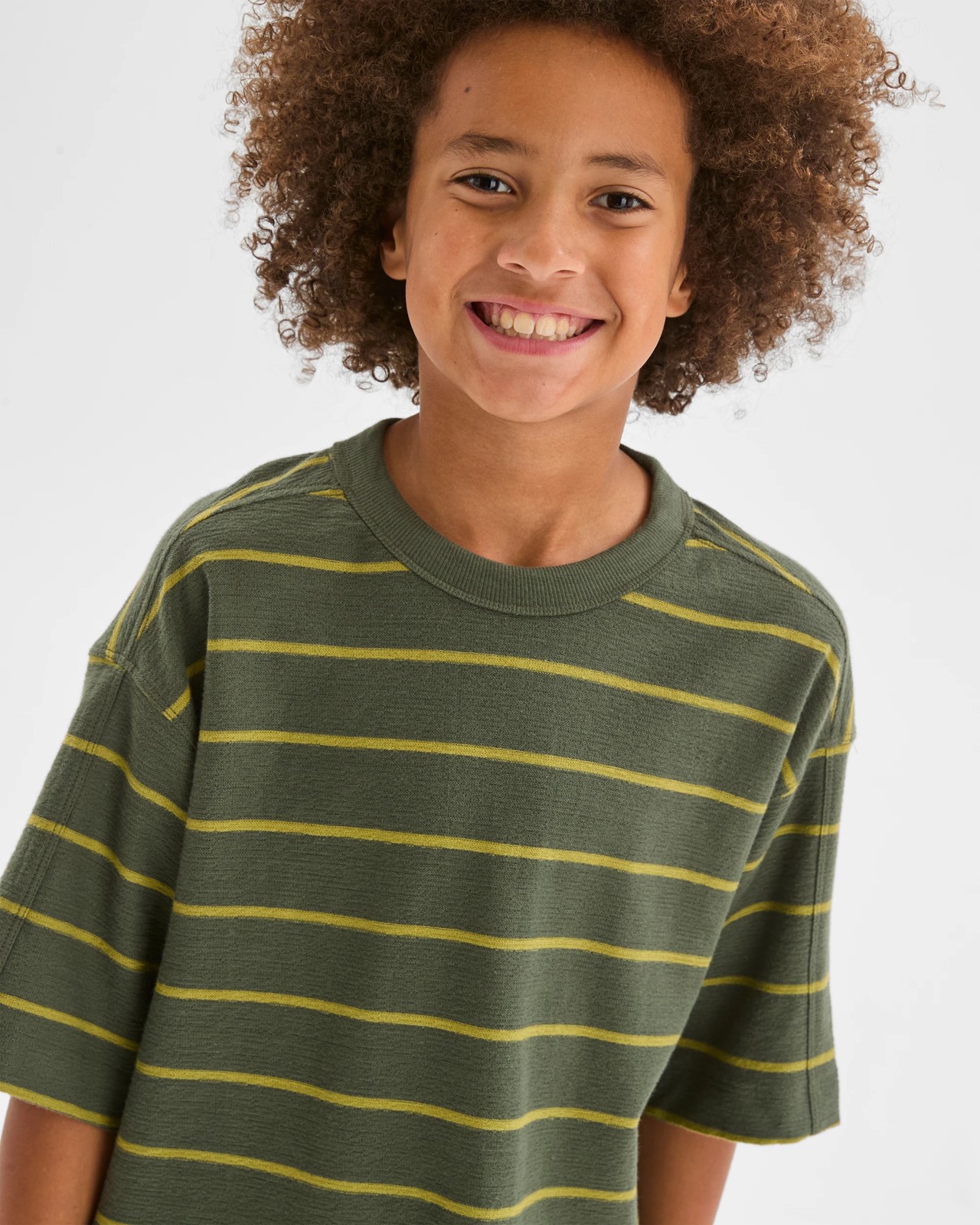 Australian Cotton Textured Oversized T-Shirt - Green 3 of 5