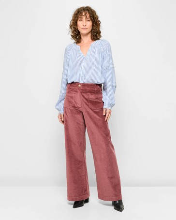 Stretch Wide Leg Cord Pants