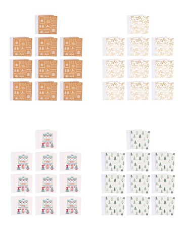 Anko 10 Pack Square Christmas Cards - Assorted