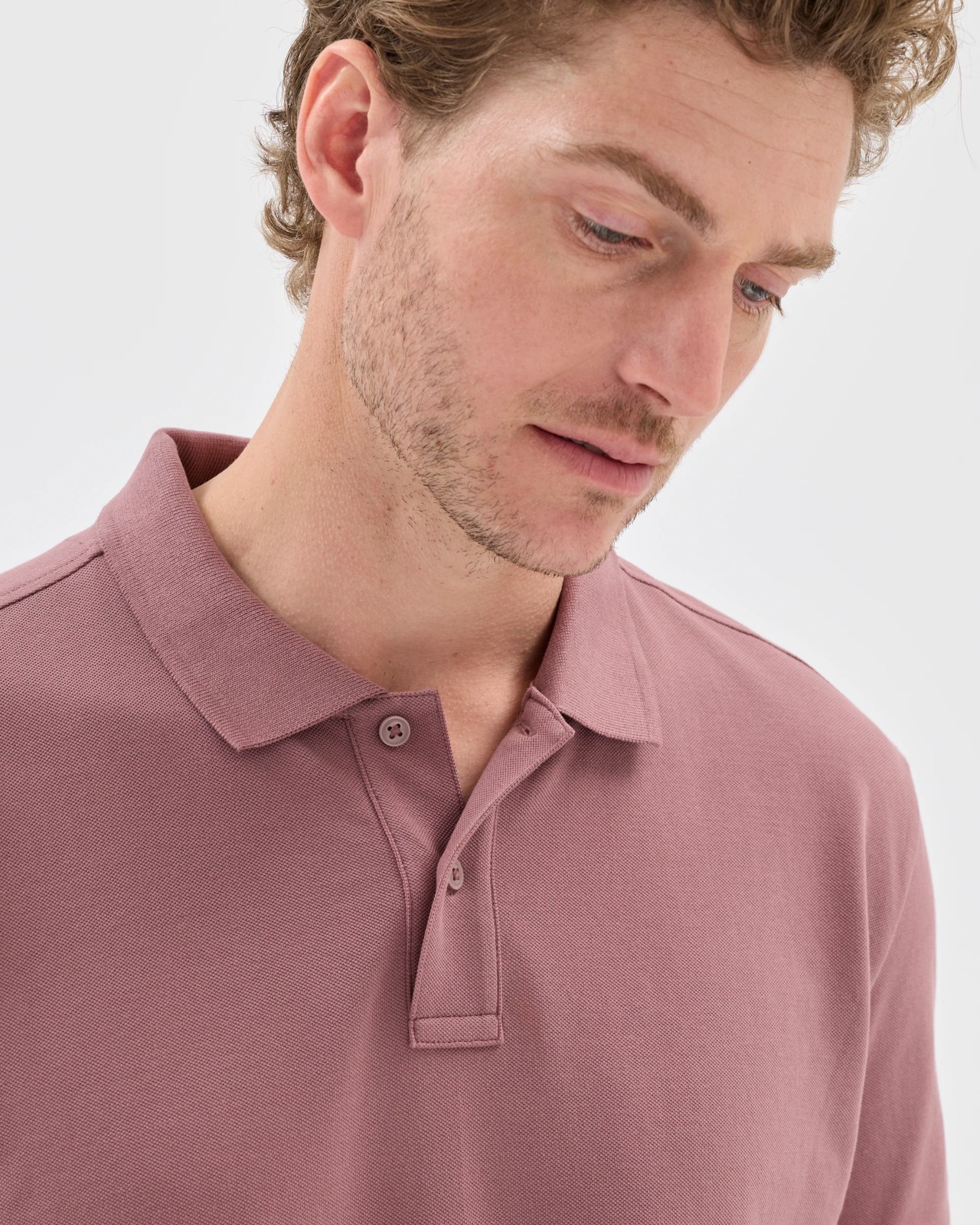 Australian Cotton Short Sleeve Polo Top - Rose Taupe 4 of 5