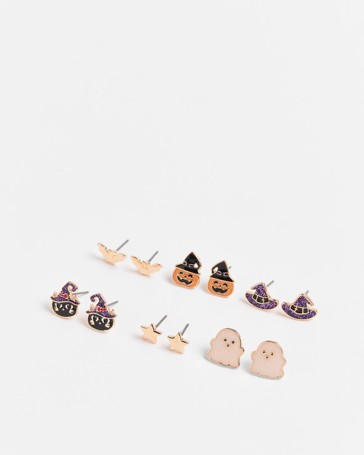 Kids Halloween 6 Pair Earrings Pack