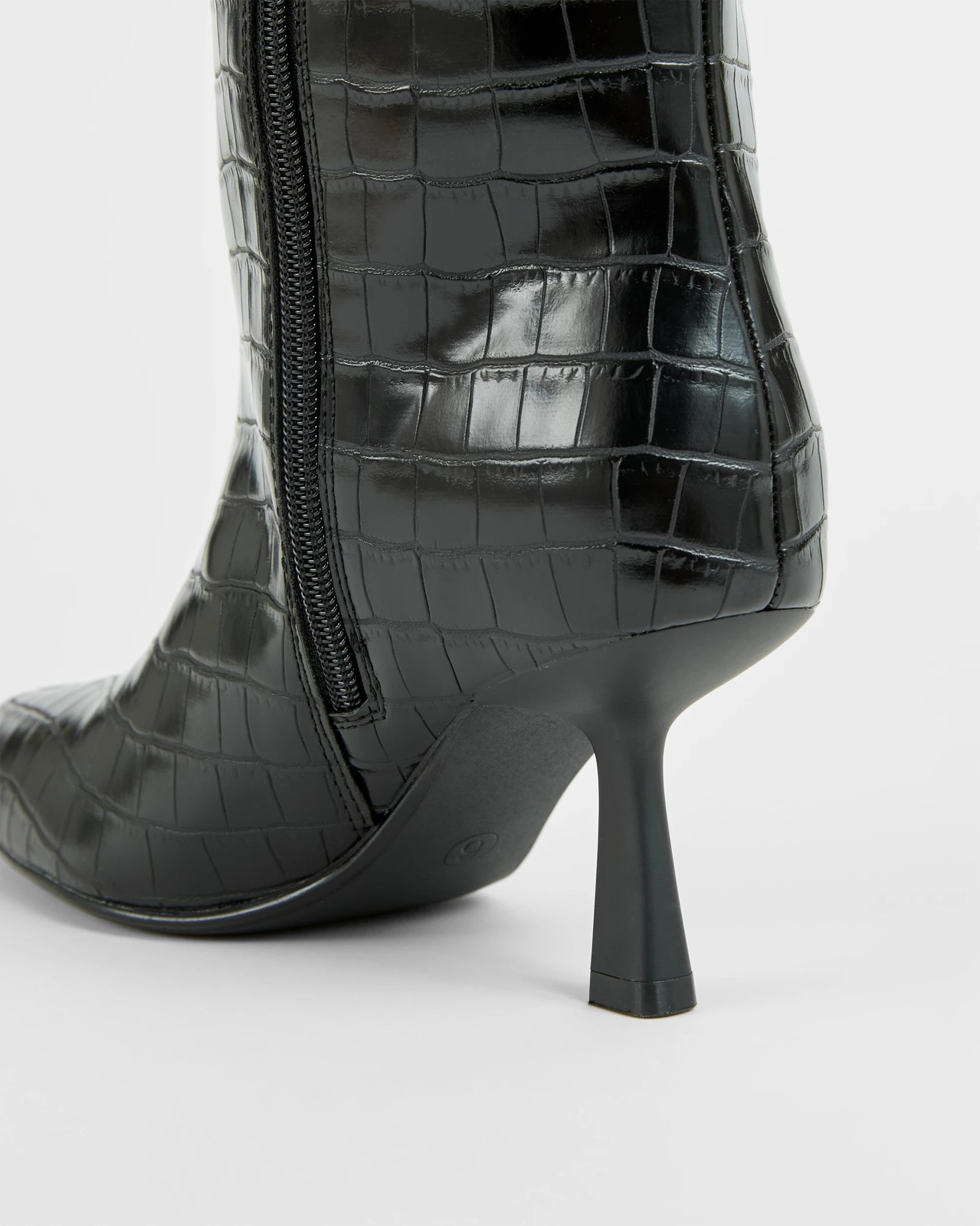 High Heel Long Boots - Scarlet - Straight Black Croc 3 of 3