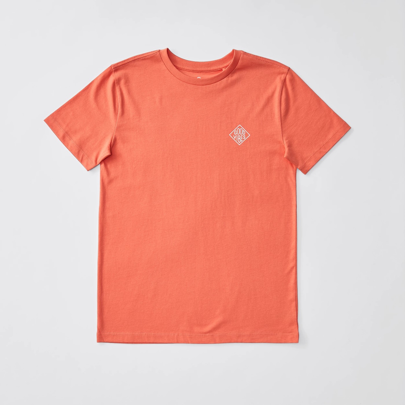 Organic Cotton Good Vibes Print T-shirt - Orange 4 of 4