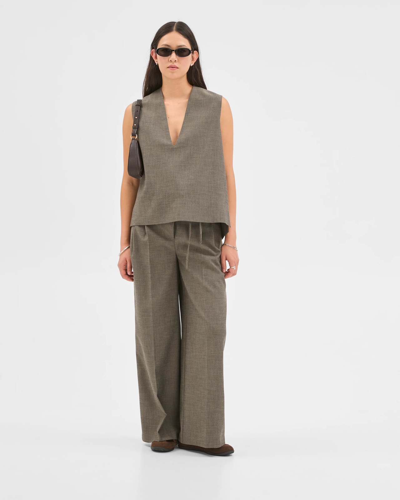 Preview Sleeveless Deep V-Neck Tailored Vest 3 of 6