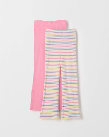 2 Pack Rib Knit Flare Leggings