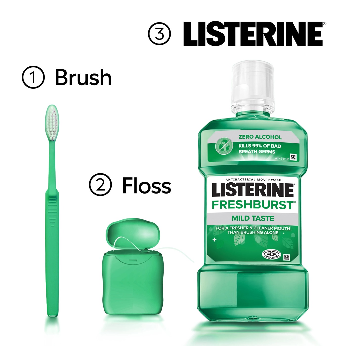 Listerine Freshburst Antibacterial Mouthwash 100ml 3 of 5