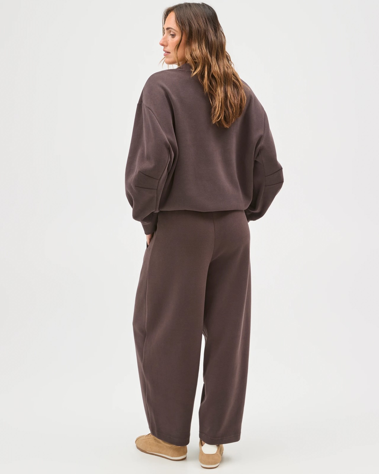 Active Australian Cotton Blend Sueded Rib Barrel Leg Pants - Cocoa 6 of 6