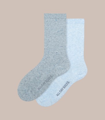 2 Pack All Day Lightweight Plain Crew Socks - Underworks