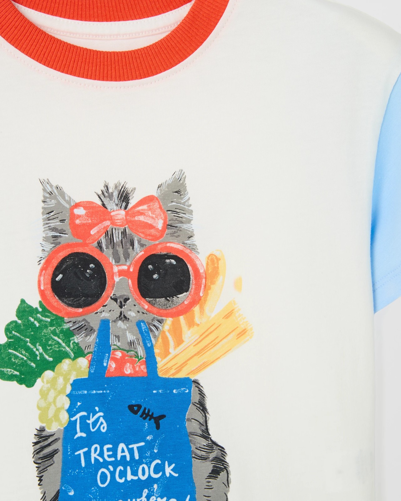 Australian Cotton Oversized T-Shirt - White Cat Colour Block 2 of 2