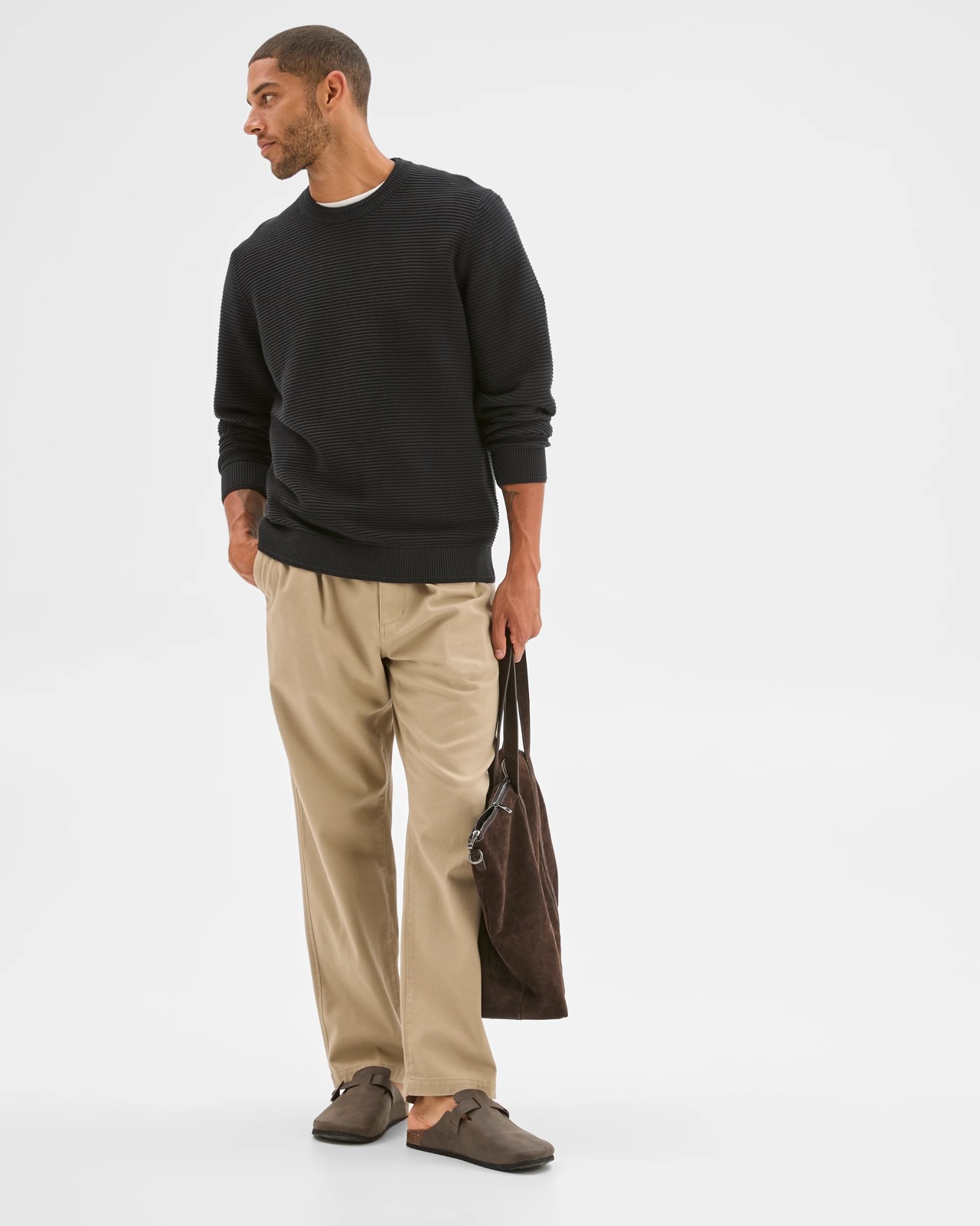 Australian Cotton Ottoman Knit Jumper - Black 2 of 6