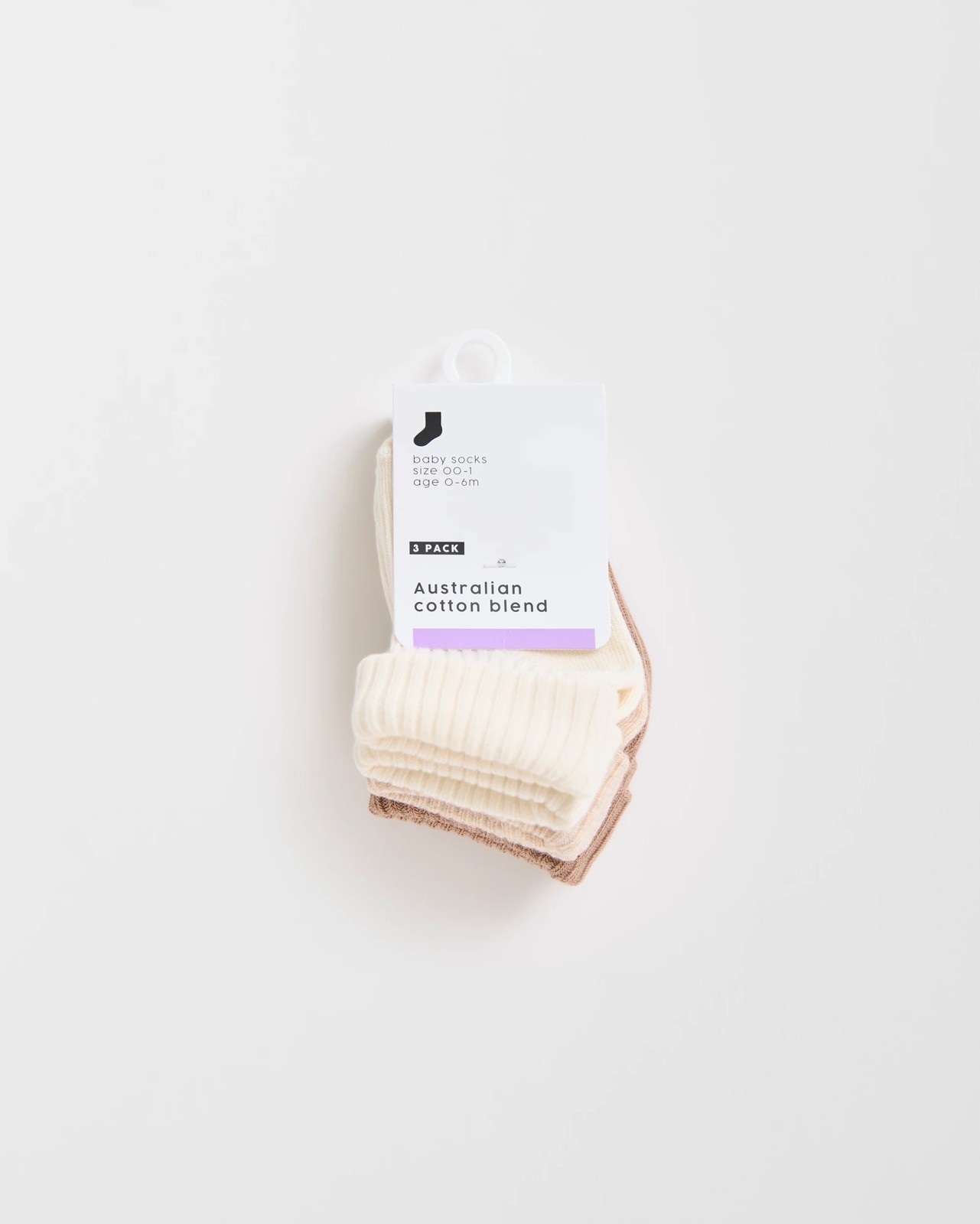Baby Unisex 3 Pack Turnover Socks - Neutrals 3 of 3