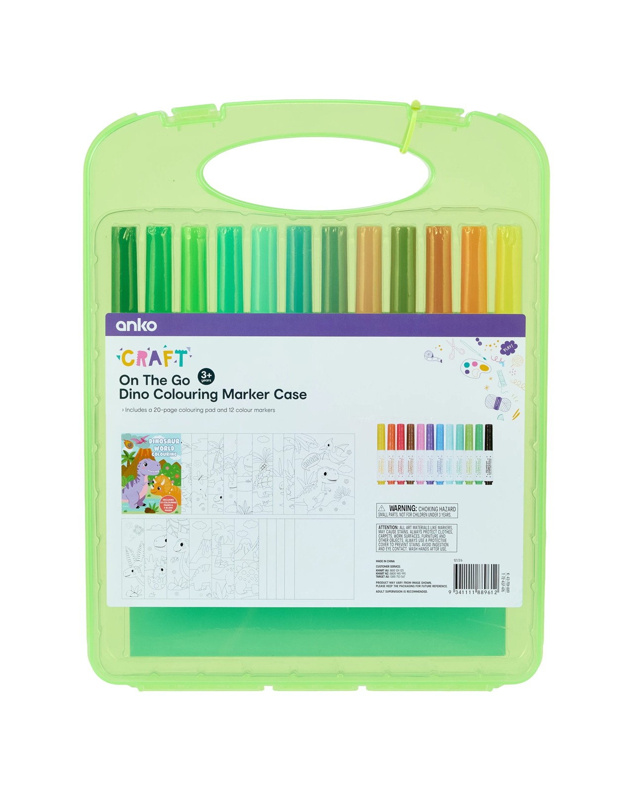 Anko On The Go Dino Colouring Marker Case 4 of 4