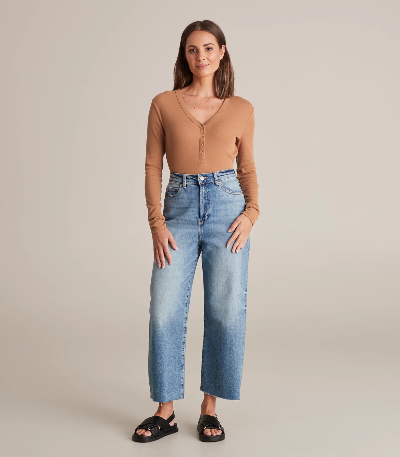 Organic Cotton Rib Henley Top 2 of 5