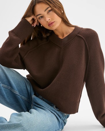 Lily Loves Australian Cotton Blend V-Neck Jumper