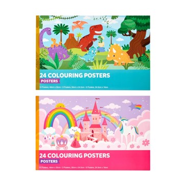 24 Colouring Posters  Assorted - Anko