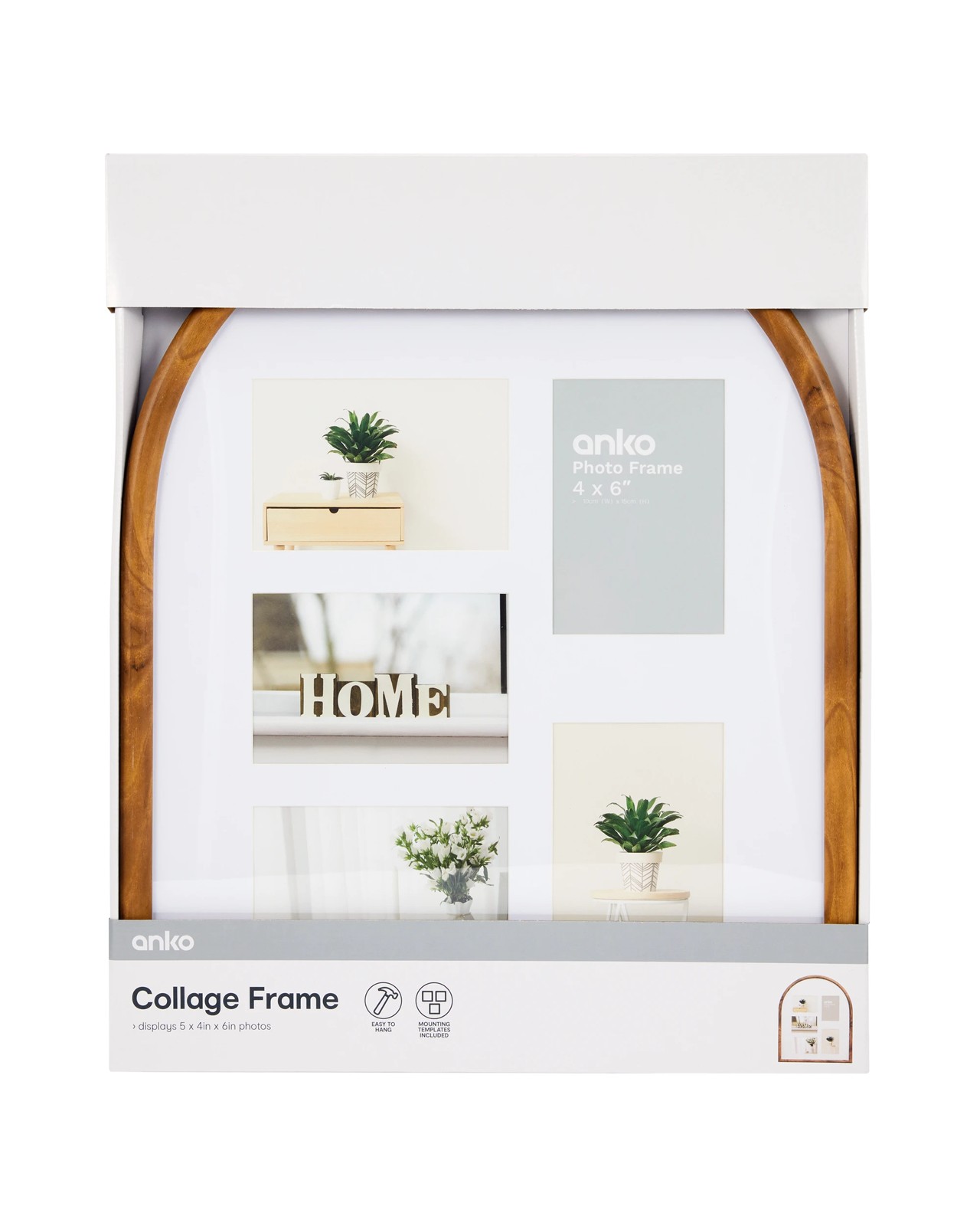Anko Collage Photo Frame - 4in. x 6in. - Oak 5 of 6