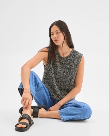 Sleeveless Button Through Front Vest