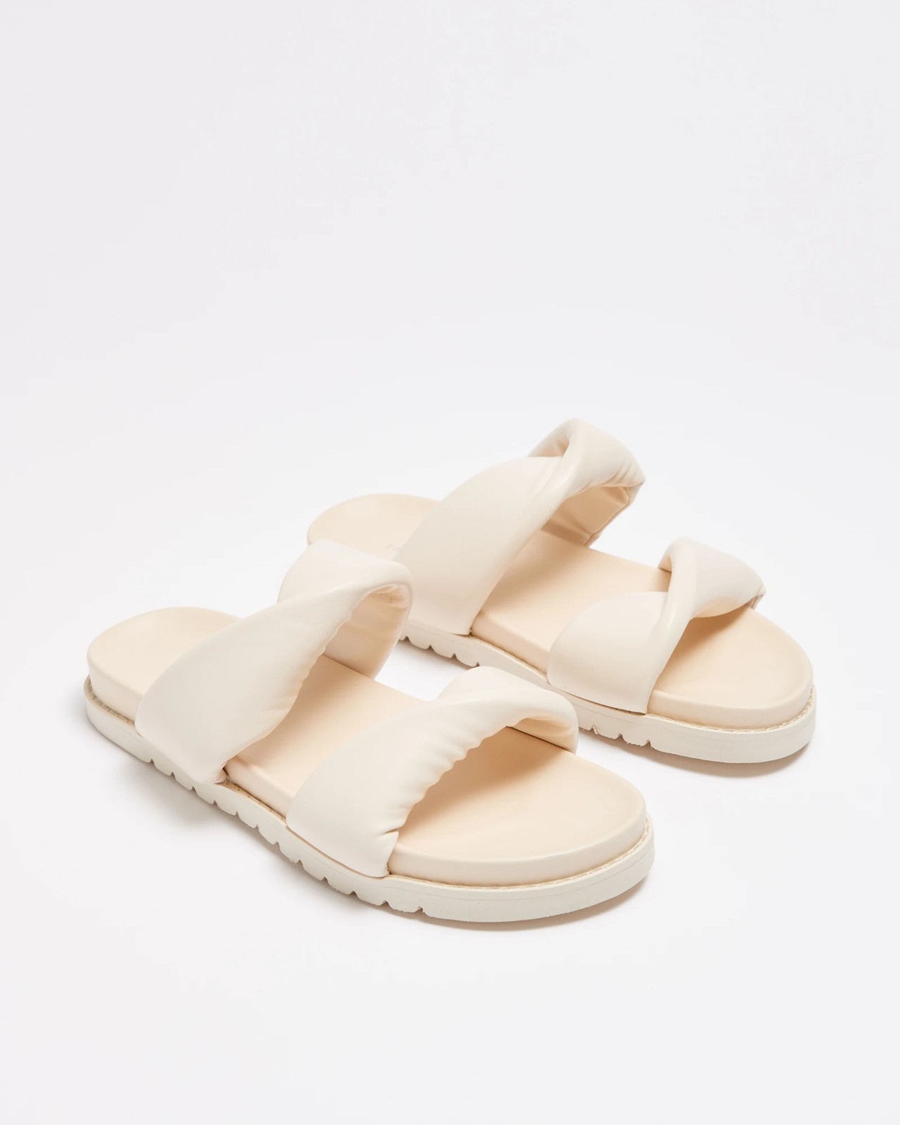 Womens Double Band Slides - Maia - Ivory | Target Australia